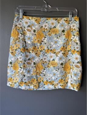 Urban Outfitters Floral Print Mini Skirt with Side Slit